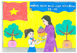 Vẽ tranh đề tài ngày nhà giáo Việt Nam